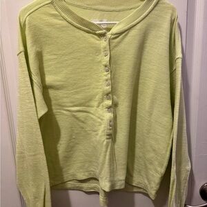 Aerie Light Green Button-Down Shirt